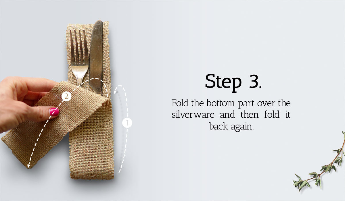 Rustic Burlap Ribbon for Your Cutlery Holder